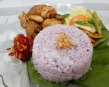 Foto langkah ke 5 dari resep Nasi ungu(ayam bawang,sambal bawang putih,sayur tumis bumbu kemiri).