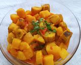 A picture of step 4 of Mboga Ya Viazi Vitamu, Matoke Na Muhogo.. (Sweet Potato,Raw Banana And Cassava Curry).