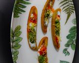 A picture of step 3 of Raw banana chaat boats.