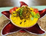 A picture of step 8 of Lunch: Basanti Pulao with Chicken Kosha/Bhuna Chicken.