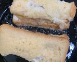 A picture of step 5 of Apple pie leftover filling in crispy bread served with Vanilla ice cream.