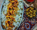 عکس مرحله 3 از دستور ماش پلو با مرغ ریش ریش