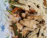 A picture of step 2 of Bhindi pakora.