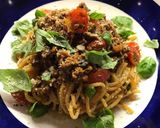 A picture of step 8 of Emily’s Bolognese.
