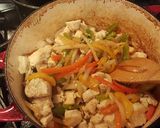 A picture of step 3 of Chicken Fajita Pasta.