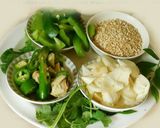 A picture of step 1 of Bulgur wheat with veggies- Middle Eastern Breakfast.