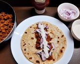 A picture of step 8 of Tangy chatpata Rajma Roll.