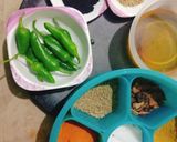 A picture of step 1 of Mirchi Masala.