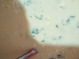 Lalapan terong lauk tempe tepung