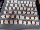 Mini-hojaldres de chistorra, salchicha.