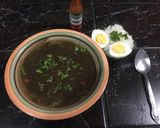A picture of step 3 of Sopa Negra with Hard-Boiled Egg 🥚🍵.