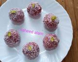 A picture of step 7 of Beetroot Coconut Laddu.