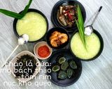 Hình bước làm 4 của món Cháo lá dứa