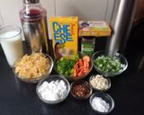 A picture of step 1 of Farfalle creamy pasta.