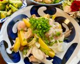 A picture of step 9 of 3 dishes cooked in 1 pot.