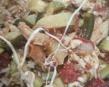 A picture of step 7 of Chicken and Poblano Peppers with Zucchini (My Style 'Alambre').