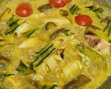Gambar langkah 6 resipi Sotong Masak tempoyak cili api.