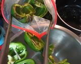 A picture of step 2 of Freezing Fire Roasted Green Bell Peppers.