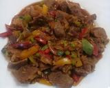 A picture of step 6 of Wet fry Beef...No cooking oil... #AuthorMarathon.