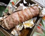 Foto del paso 6 de la receta: Arrollado de carne picada cubierta de panceta.