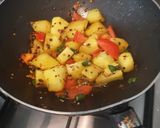 A picture of step 6 of Methi aloo.