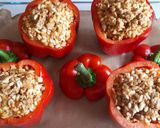 Foto del paso 6 de la receta Pimientos rellenos de carne picada y arroz (horno)