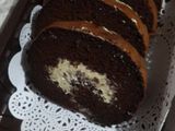 Swissroll Brownies with filling mocca butter icecream