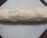 A picture of step 5 of Badam khoya dry fruit roll.