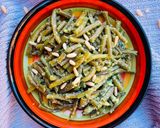 A picture of step 3 of Green Beans with Vegan Pesto.