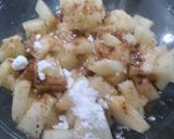A picture of step 2 of Kharbooza chaat.