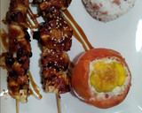 Foto del paso 5 de la receta: Tomates rellenos de arroz y brochetas de pollo teriyaki