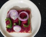 A picture of step 3 of Beet Hummus Sandwich.