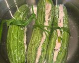 A picture of step 1 of Stuffed Bitter Melon with Fish Paste.