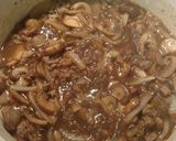 A picture of step 5 of Beefy Mushroom Steak Bites over Rice.