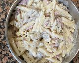 Foto del paso 5 de la receta: Macarrones con nata, bacon, queso y champiñones