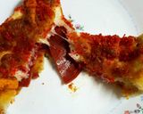 A picture of step 6 of Chicken Mortadella Cheetos pizza😋👍.