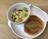 รูปขั้นตอนการทำที่ 7 ของ โรตีแกงเขียวหวานไก่ ไส้ไข่เค็ม 🥥🥚🍗