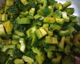 A picture of step 1 of Bitter gourd (karela) #veg green #golden apron.