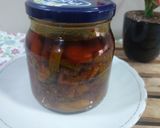A picture of step 6 of Raw Mango green chili aachar.