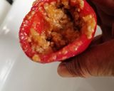 Foto del paso 15 de la receta Pimientos rellenos de carne y gratinados con salsa de puerro