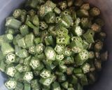 A picture of step 1 of Bhindi.