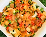 A picture of step 6 of Fattoush salad.