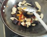 A picture of step 2 of Brinjal potato curry.