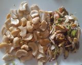A picture of step 3 of Narali bhat (Coconut rice).