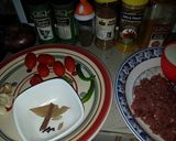 A picture of step 1 of Minced meat biryani.