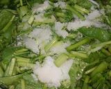 A picture of step 1 of Sarso ka Saag.