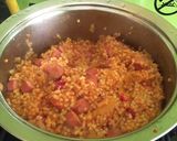 Lecsós, virslis tarhonya recept fázis 3 fotója