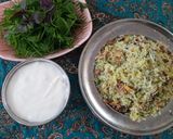 عکس مرحله 1 از دستور پلو لوبیا چشم بلبلی با شوید و مرغ