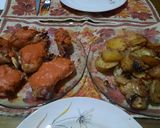 Foto del paso 11 de la receta: Pollo al horno con salsa de morrón y papas