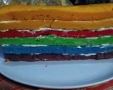 Foto langkah ke 4 dari resep Rainbow cake irit telur.